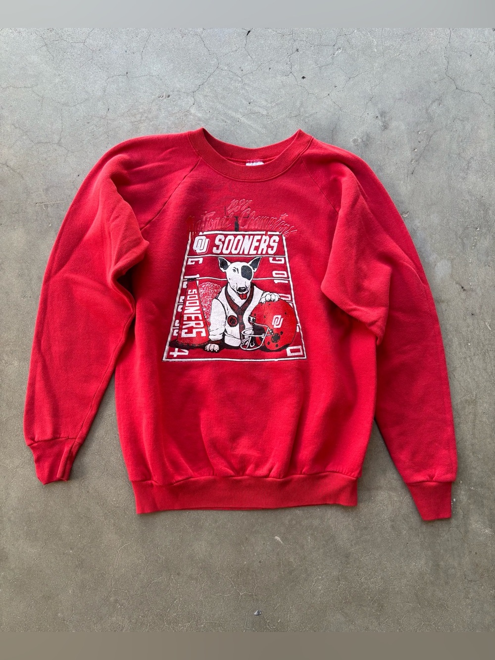 Vintage 1987 Oklahoma Sooners National Champions Spuds MacKenzie Sweatshirt XL
